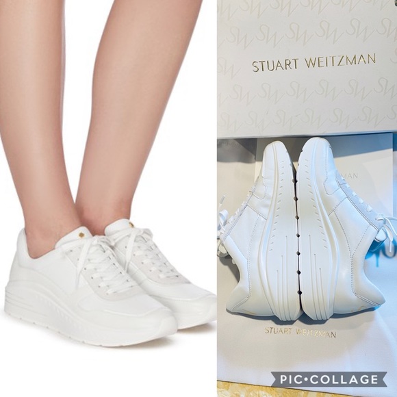 Stuart Weitzman Shoes - THE JAQI SNEAKER IN WHITE LEATHER
Worn once